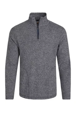 Weird Fish Fleece|Laramie Eco 1/4 Zip Snow Marl Fleece Navy