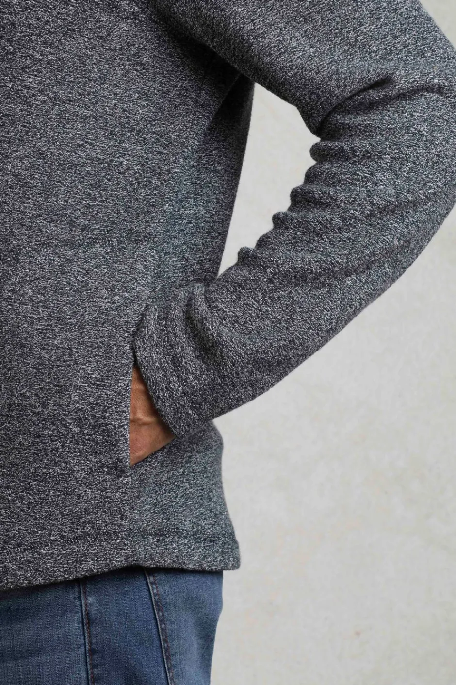 Weird Fish Fleece|Laramie Eco 1/4 Zip Snow Marl Fleece Navy