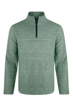 Weird Fish Fleece|Laramie Eco 1/4 Zip Snow Marl Fleece Olive