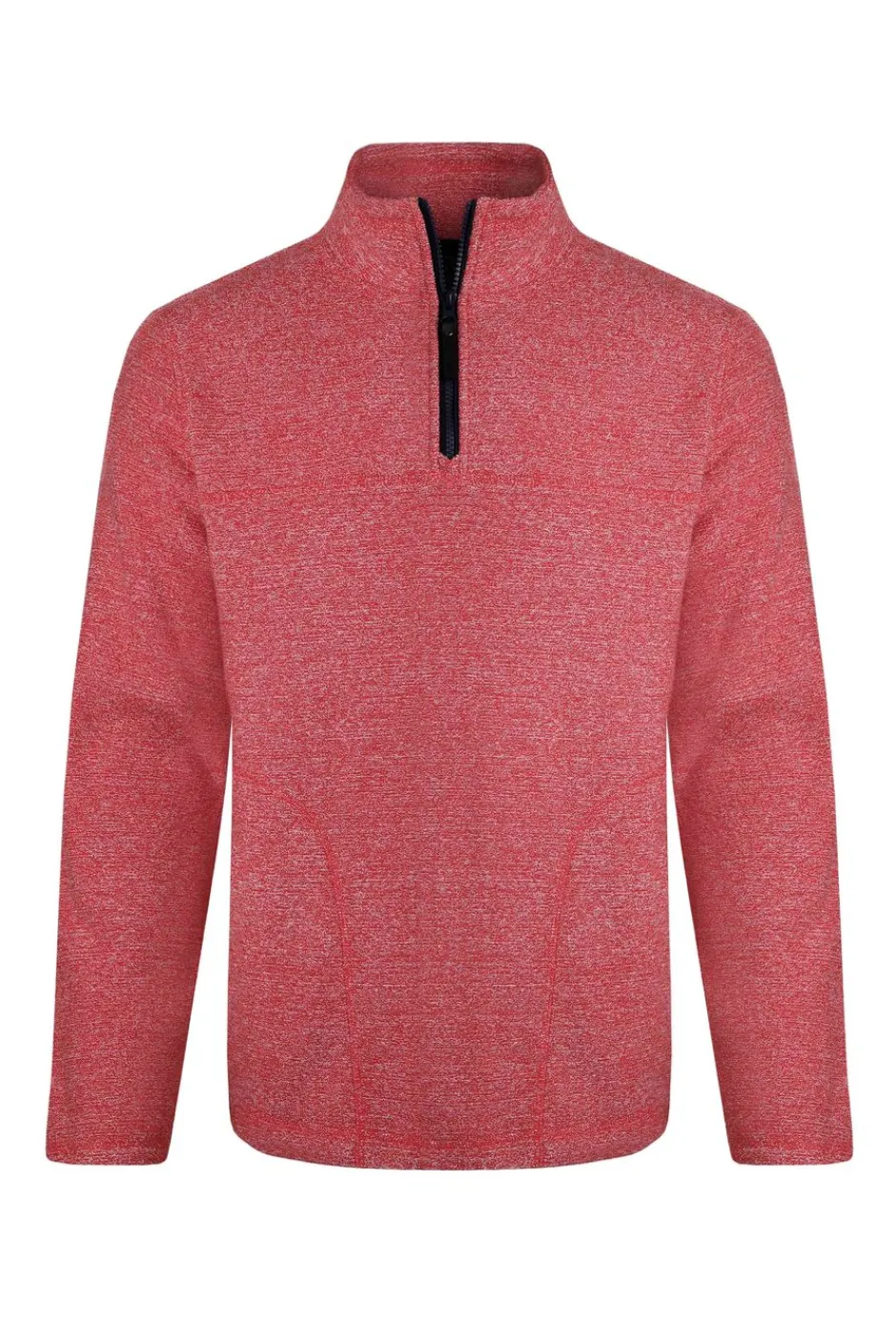 Weird Fish Fleece|Laramie Eco 1/4 Zip Snow Marl Fleece Tango Red