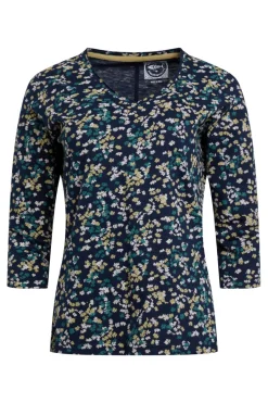 Weird Fish Tunics|Tops & T-Shirts|Laveda Organic Cotton Printed Slub Jersey T-Shirt Twilight