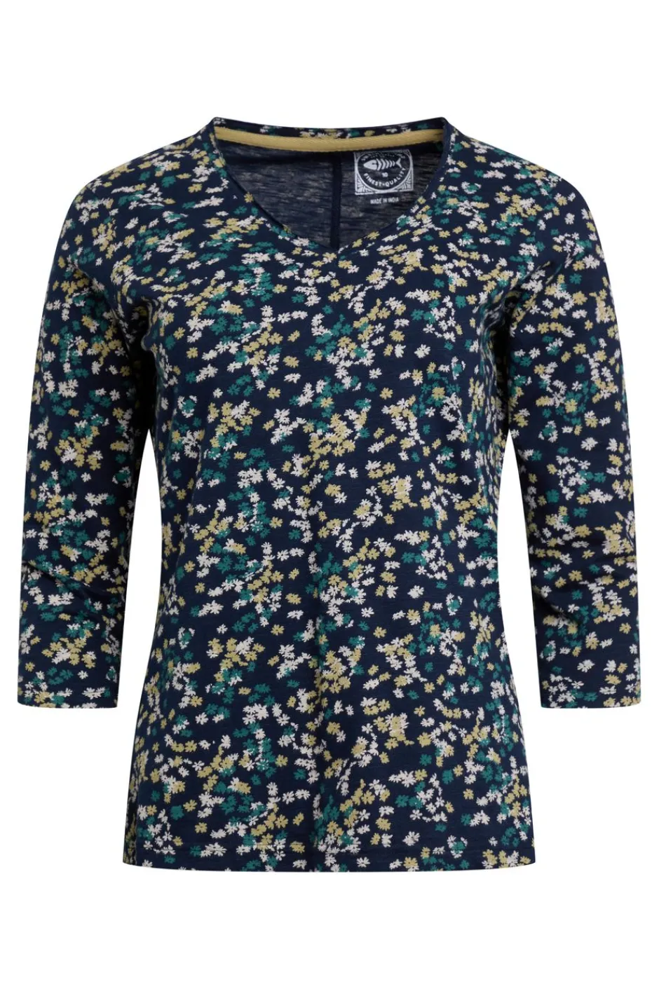 Weird Fish Tunics|Tops & T-Shirts|Laveda Organic Cotton Printed Slub Jersey T-Shirt Twilight