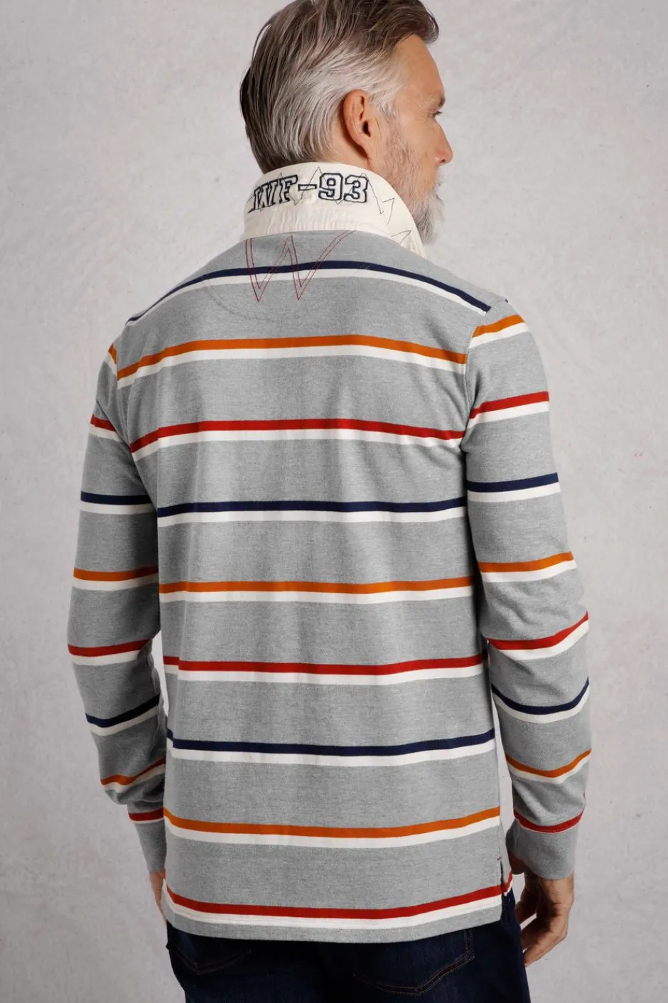 Weird Fish Rugbys|Polo & Rugby Shirts|Laxton Organic Cotton Striped Rugby Shirt Grey Marl