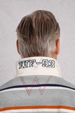 Weird Fish Rugbys|Polo & Rugby Shirts|Laxton Organic Cotton Striped Rugby Shirt Grey Marl