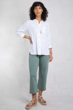 Weird Fish Tunics|Tops & T-Shirts|Layla Linen Rich Long Sleeve Shirt White