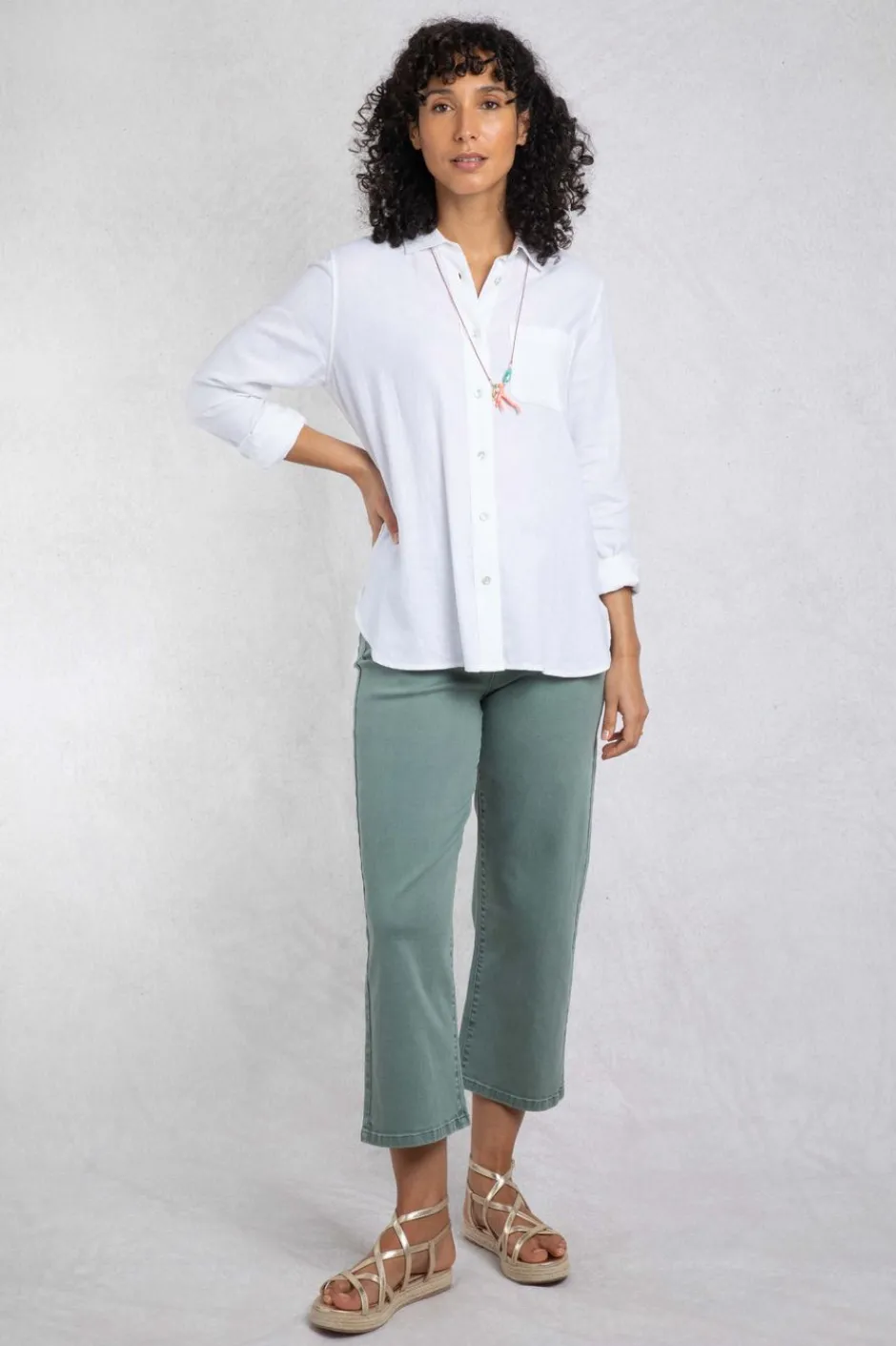 Weird Fish Tunics|Tops & T-Shirts|Layla Linen Rich Long Sleeve Shirt White
