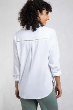 Weird Fish Tunics|Tops & T-Shirts|Layla Linen Rich Long Sleeve Shirt White