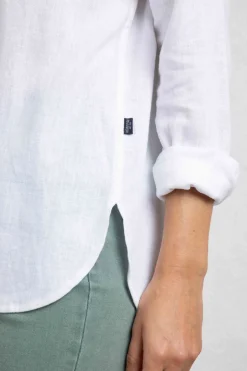 Weird Fish Tunics|Tops & T-Shirts|Layla Linen Rich Long Sleeve Shirt White