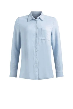 Weird Fish Tunics|Tops & T-Shirts|Layla Linen Rich Long Sleeve Shirt Sky Blue