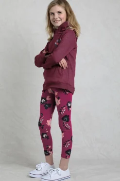 Weird Fish Kids Dresses & Leggings|Livvy Girls Printed Leggings Boysenberry