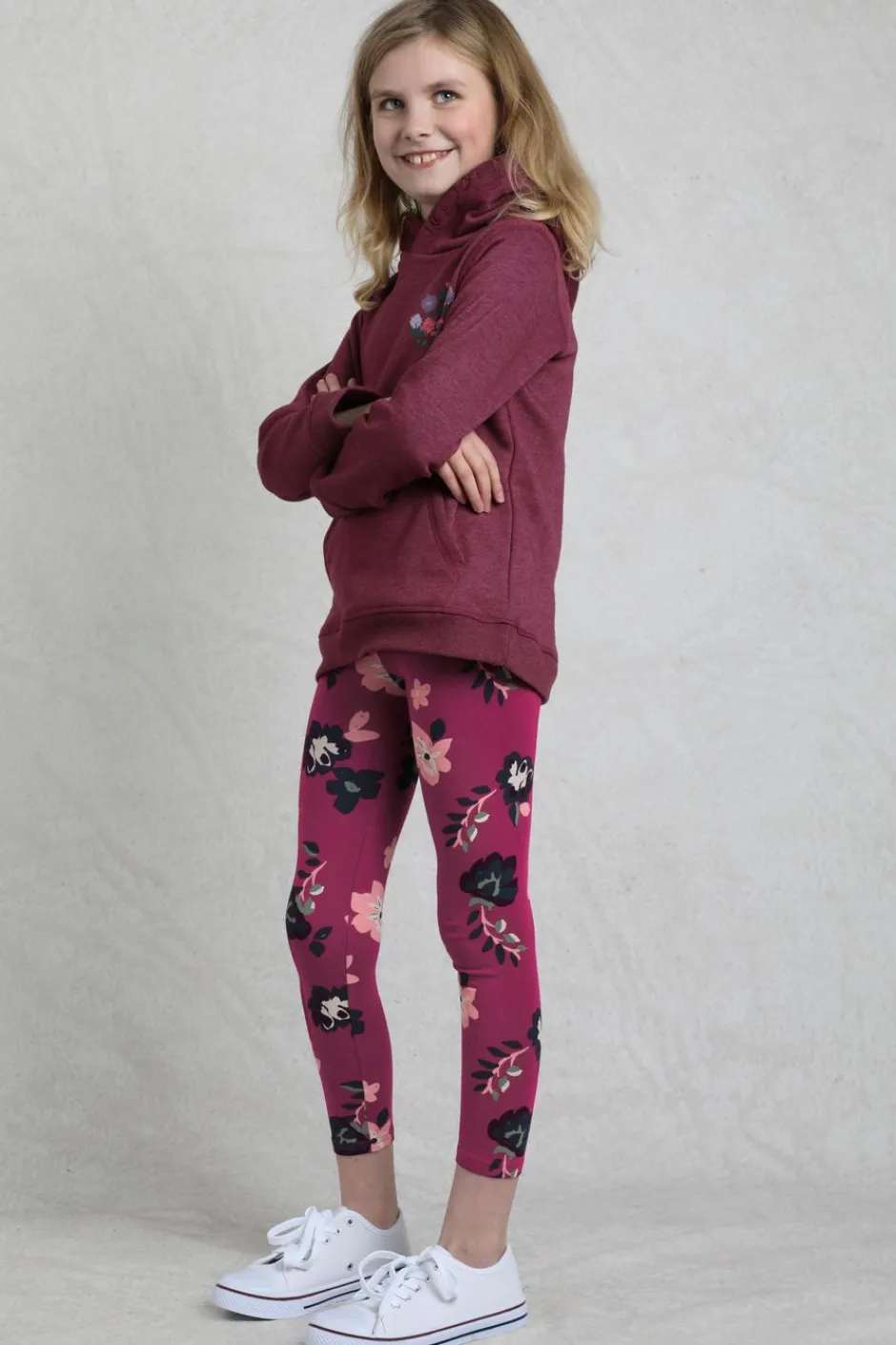 Weird Fish Kids Dresses & Leggings|Livvy Girls Printed Leggings Boysenberry