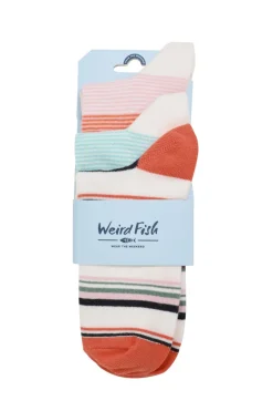 Weird Fish Socks & Tights|Socks & Tights|Loretta Trainer Socks 3 Pack Peachblossom