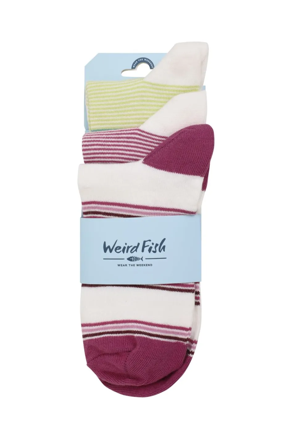 Weird Fish Socks & Tights|Socks & Tights|Loretta Trainer Socks 3 Pack Dark Raspberry