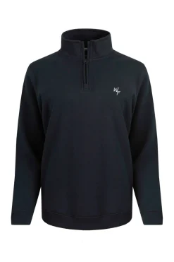 Weird Fish Sweatshirts & Hoodies|Lottie Jersey 1/4 Zip Sweatshirt Navy