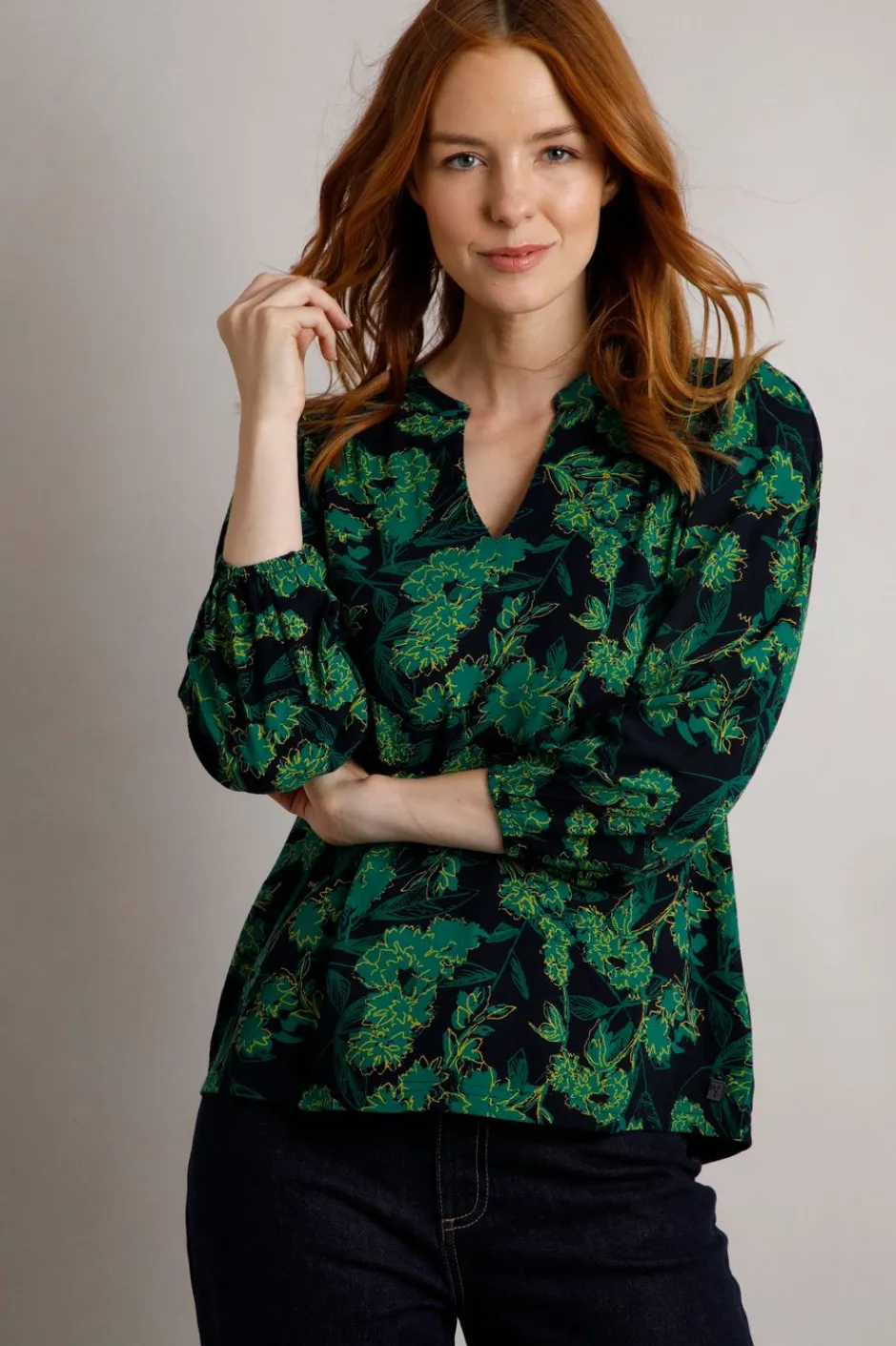 Weird Fish Shirts|Tunics|Louizon Lenzing™ EcoVero™ Viscose Printed Shirt Night Blue