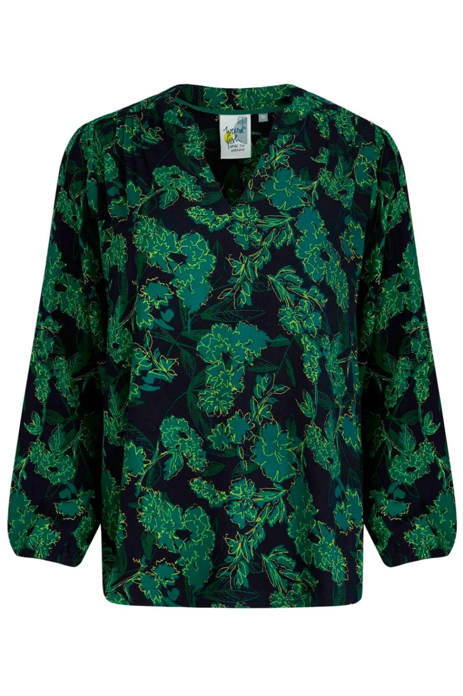 Weird Fish Shirts|Tunics|Louizon Lenzing™ EcoVero™ Viscose Printed Shirt Night Blue
