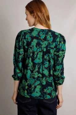 Weird Fish Shirts|Tunics|Louizon Lenzing™ EcoVero™ Viscose Printed Shirt Night Blue