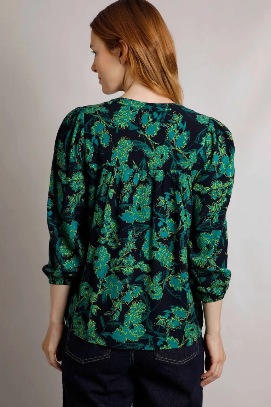Weird Fish Shirts|Tunics|Louizon Lenzing™ EcoVero™ Viscose Printed Shirt Night Blue