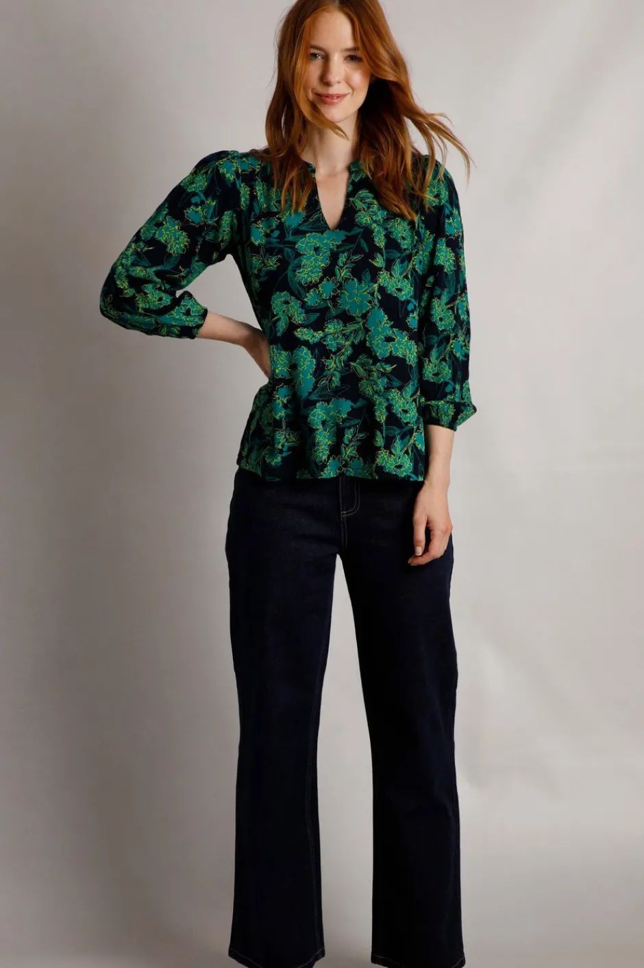 Weird Fish Shirts|Tunics|Louizon Lenzing™ EcoVero™ Viscose Printed Shirt Night Blue