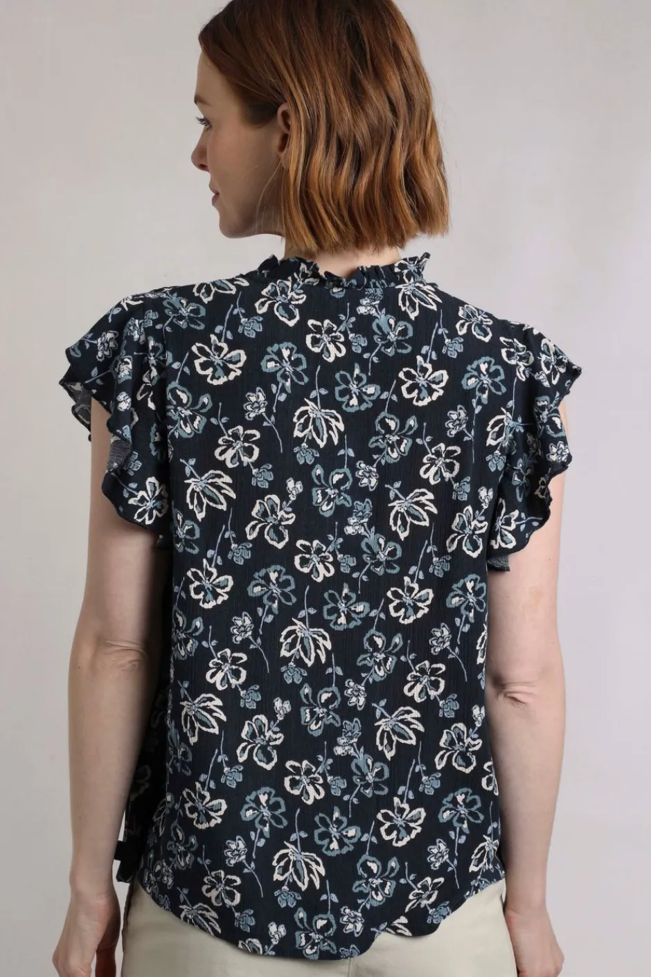 Weird Fish Tunics|Tops & T-Shirts|Lucetta Lenzing EcoVero™ Printed Viscose Blouse Black Iris
