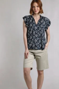 Weird Fish Tunics|Tops & T-Shirts|Lucetta Lenzing EcoVero™ Printed Viscose Blouse Black Iris