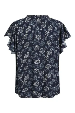 Weird Fish Tunics|Tops & T-Shirts|Lucetta Lenzing EcoVero™ Printed Viscose Blouse Black Iris