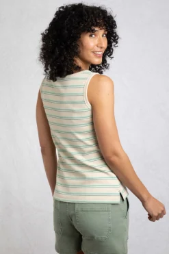 Weird Fish Tunics|Tops & T-Shirts|Luna Organic Cotton Ribbed Stripe Vest Mineral Blue