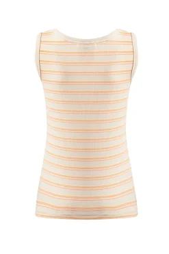 Weird Fish Tunics|Tops & T-Shirts|Luna Organic Cotton Ribbed Stripe Vest Peachblossom