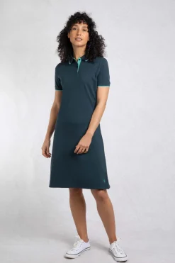 Weird Fish Dresses|Lynworth Organic Cotton Pique Tennis Dress Navy
