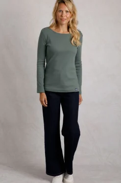 Weird Fish Tunics|Tops & T-Shirts|Maine Organic Cotton Ribbed Outfitter T-Shirt Army Green