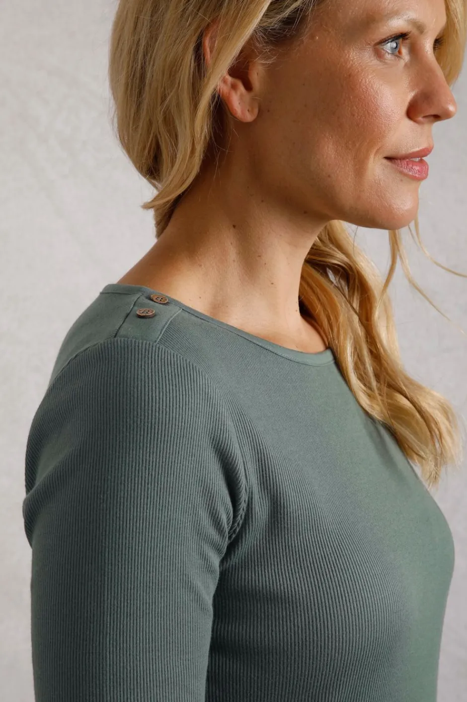 Weird Fish Tunics|Tops & T-Shirts|Maine Organic Cotton Ribbed Outfitter T-Shirt Army Green