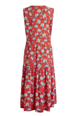 Weird Fish Dresses|Mala Lenzing EcoVero™ Printed Sleeveless Dress Red
