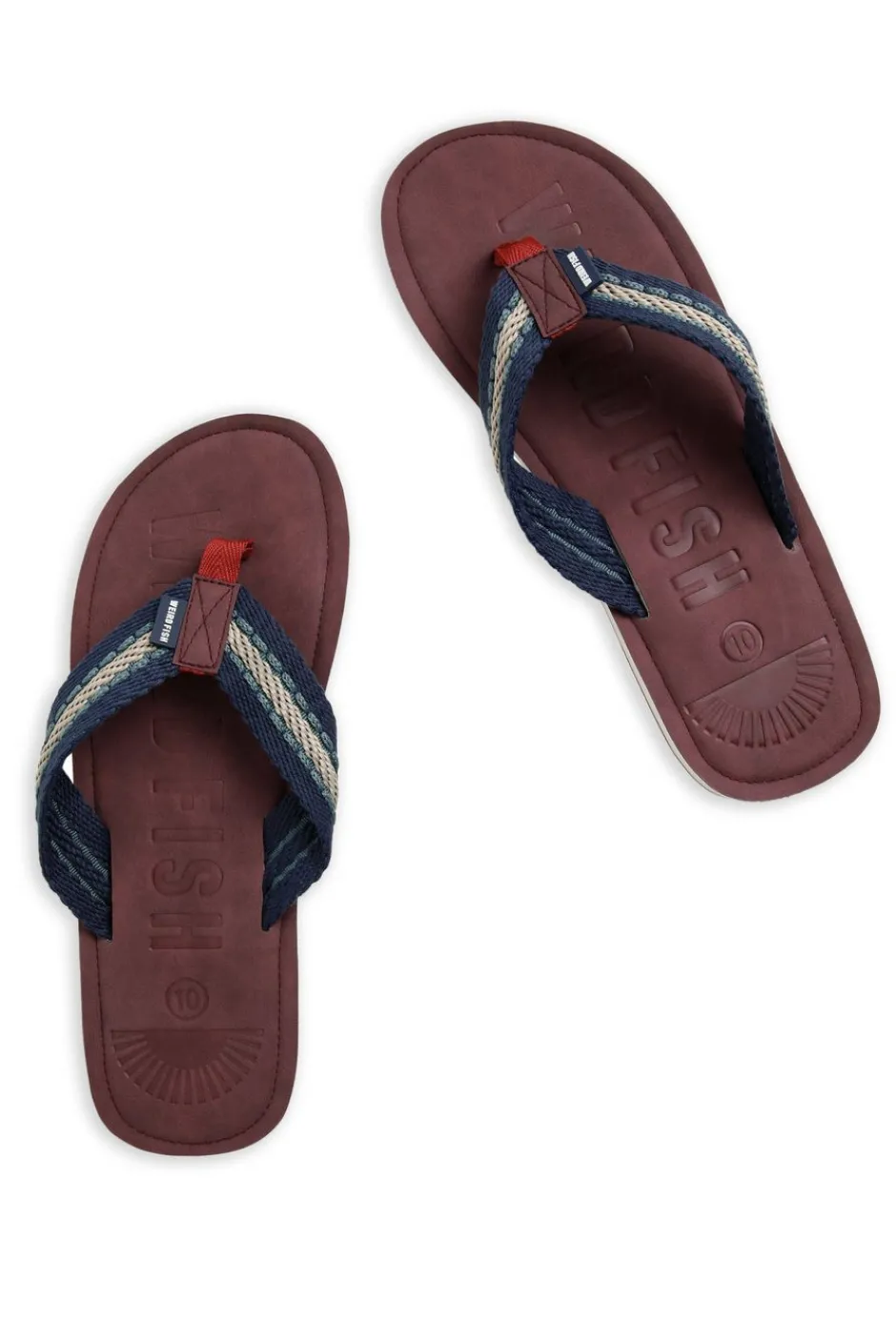 Weird Fish Caps & Scarves|Scarves & Caps|Malham Leather Look Flip Flops Dark Blue