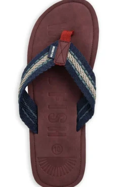 Weird Fish Caps & Scarves|Scarves & Caps|Malham Leather Look Flip Flops Dark Blue