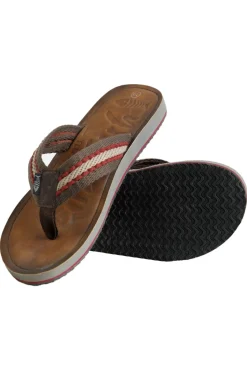 Weird Fish Caps & Scarves|Scarves & Caps|Malham Leather Look Flip Flops Antique Tan