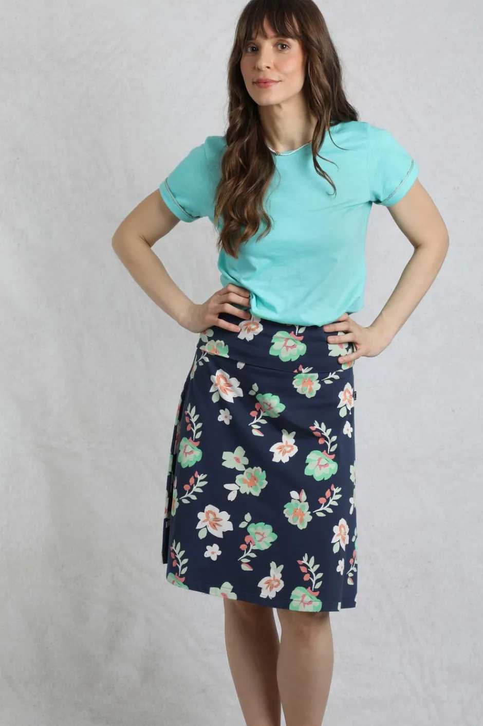 Weird Fish Skirts|Malmo Printed Jersey Skirt Night Blue