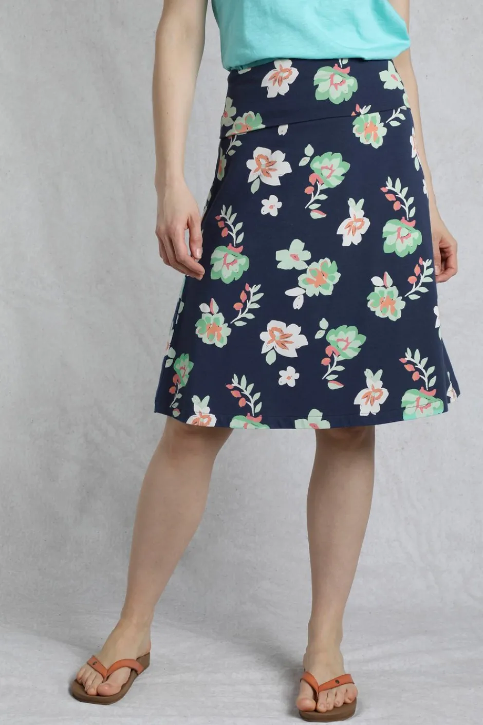 Weird Fish Skirts|Malmo Printed Jersey Skirt Night Blue