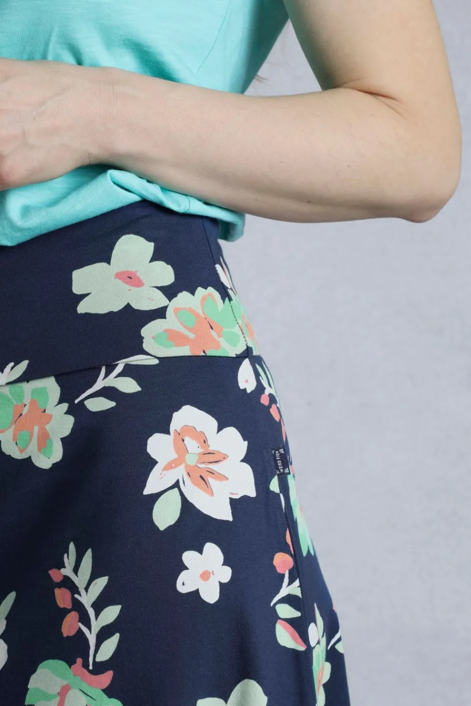 Weird Fish Skirts|Malmo Printed Jersey Skirt Night Blue