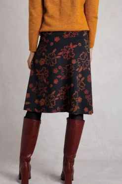 Weird Fish Skirts|Malmo Printed Jersey Stretch Skirt Nightshade