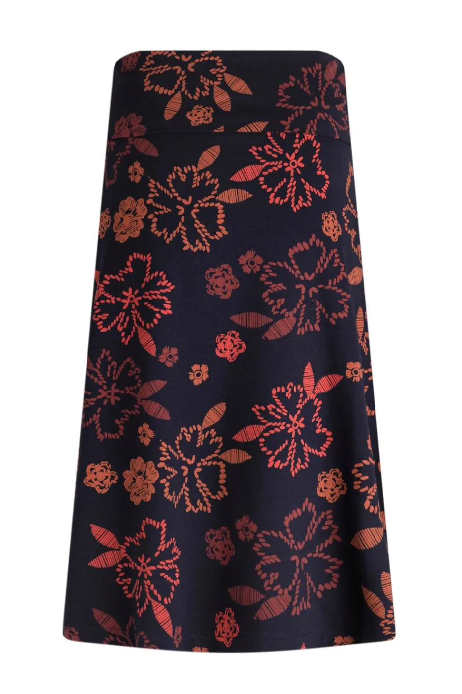 Weird Fish Skirts|Malmo Printed Jersey Stretch Skirt Nightshade