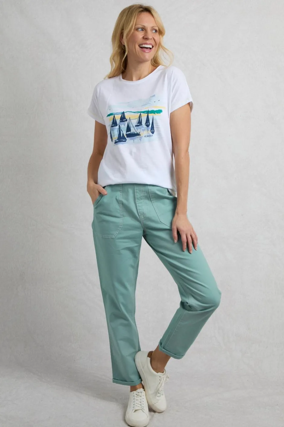 Weird Fish Leggings|Jumpsuits & Playsuits|Malorri Organic Cotton Chino Trousers Mineral Blue