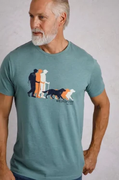 Weird Fish T-Shirts|Man's Best Friend Eco Graphic T-Shirt Mineral Blue