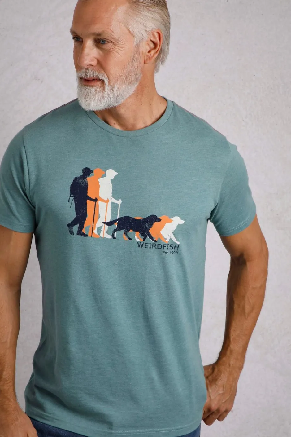 Weird Fish T-Shirts|Man's Best Friend Eco Graphic T-Shirt Mineral Blue