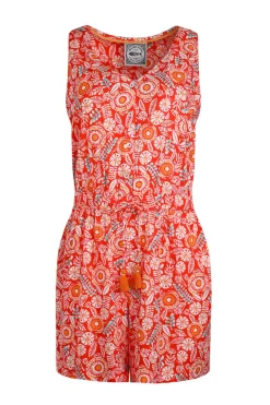 Weird Fish Dresses|Leggings|Mare Eco Viscose Printed Playsuit Tango Red
