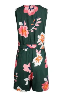 Weird Fish Dresses|Mare Eco Viscose Printed Playsuit Dusky Green