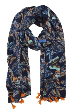 Weird Fish Socks & Tights|Socks & Tights|Marelia Eco Printed Scarf Dark Blue