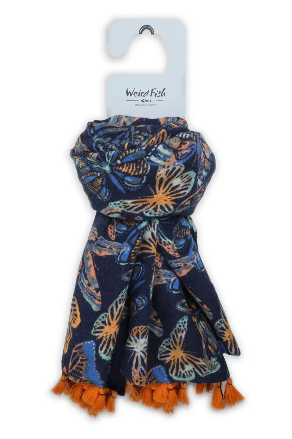 Weird Fish Socks & Tights|Socks & Tights|Marelia Eco Printed Scarf Dark Blue