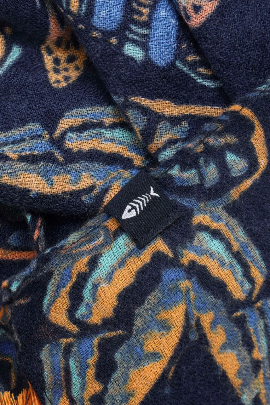 Weird Fish Socks & Tights|Socks & Tights|Marelia Eco Printed Scarf Dark Blue