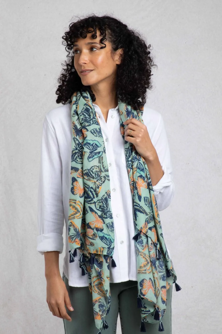 Weird Fish Socks & Tights|Socks & Tights|Marelia Eco Printed Scarf Seafoam