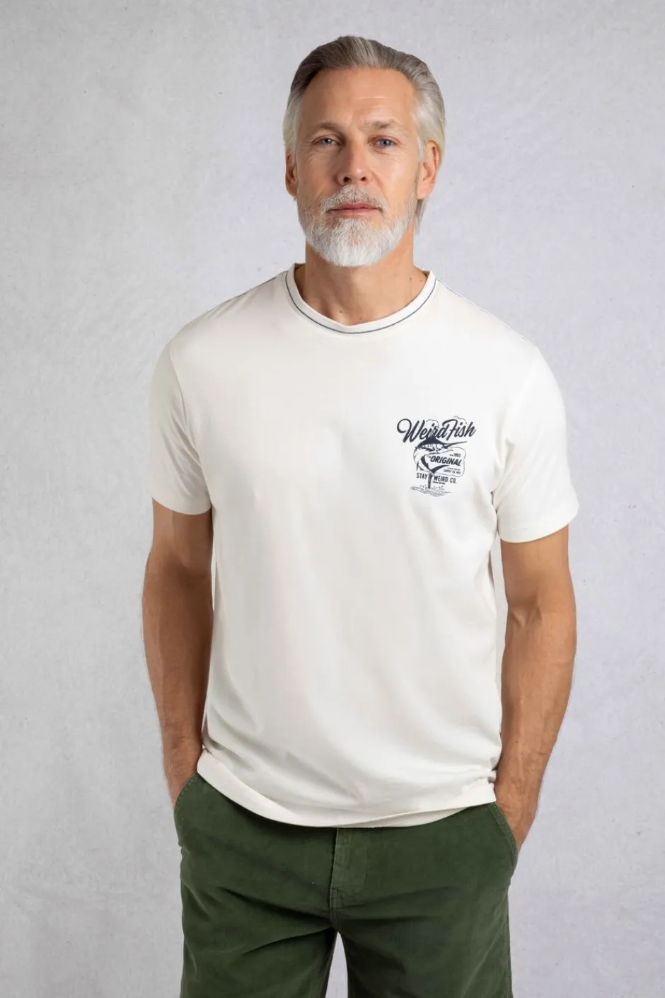 Weird Fish T-Shirts|Marlin Eco Back Print T-Shirt Dusty White